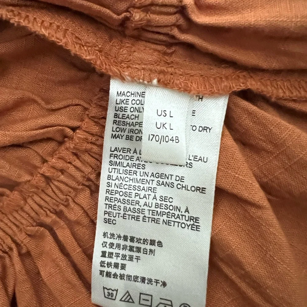 Free People Rust Puff Sleeve Blouse